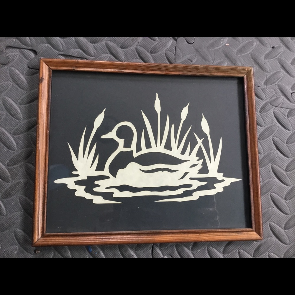 Hand cut paper art design original “duck” 9 x 11”